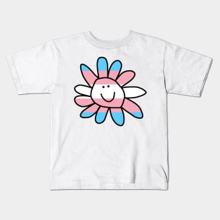 Transgender Pride Flag Daisy Doodle Kids T-Shirt